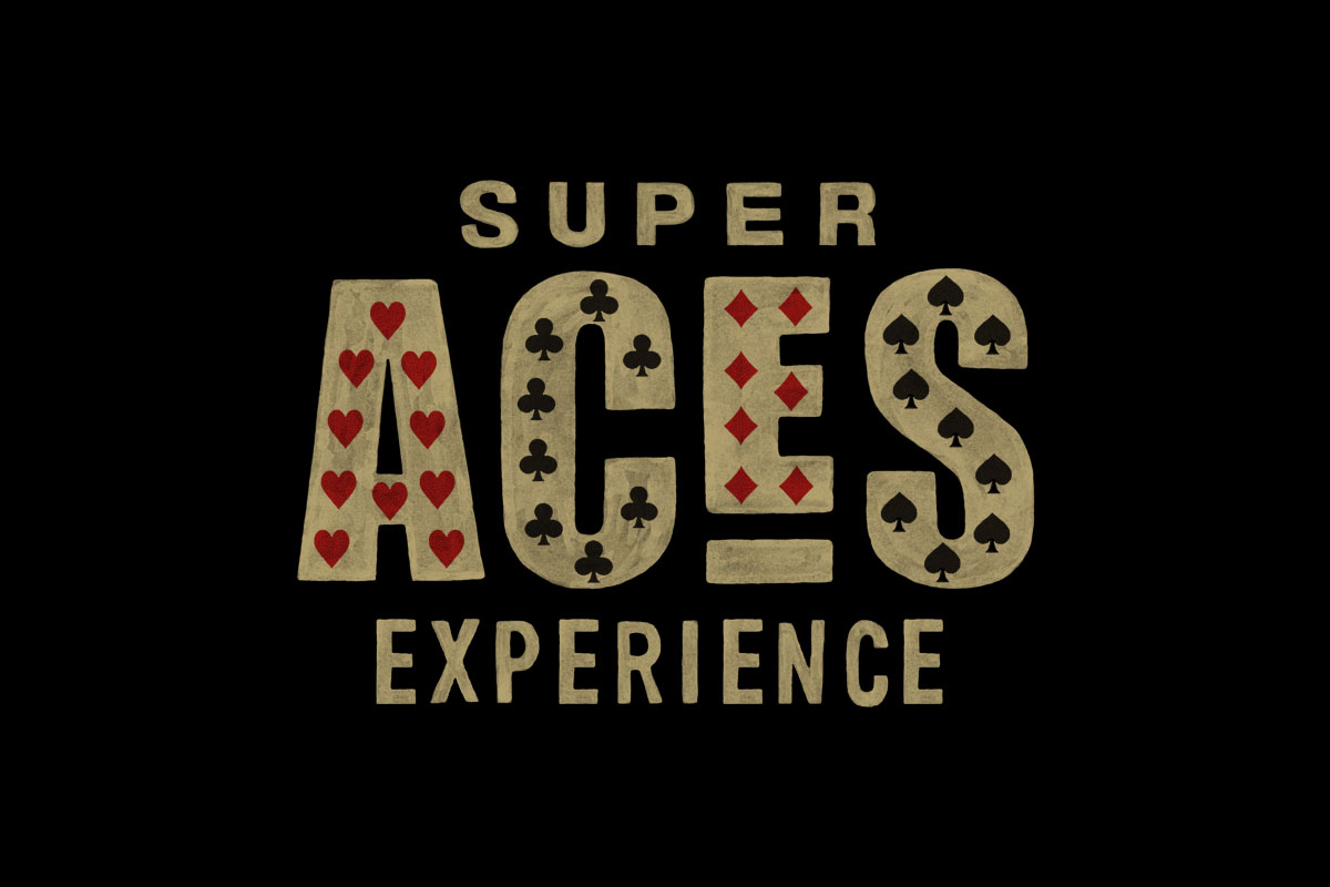 Aces Experience 2026 — bespoke typography and Run des As iconography, artisanal event branding by BMD Design (Bruno Michaud).