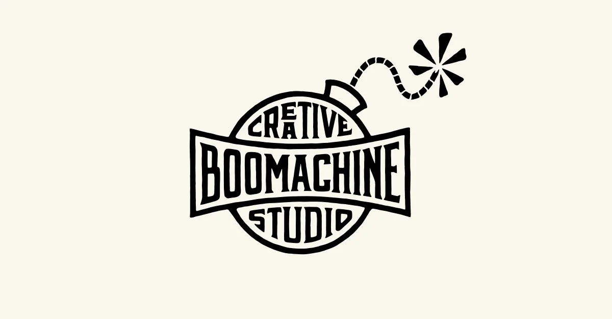 Boomachine — hand-drawn brand mark by BMD Design