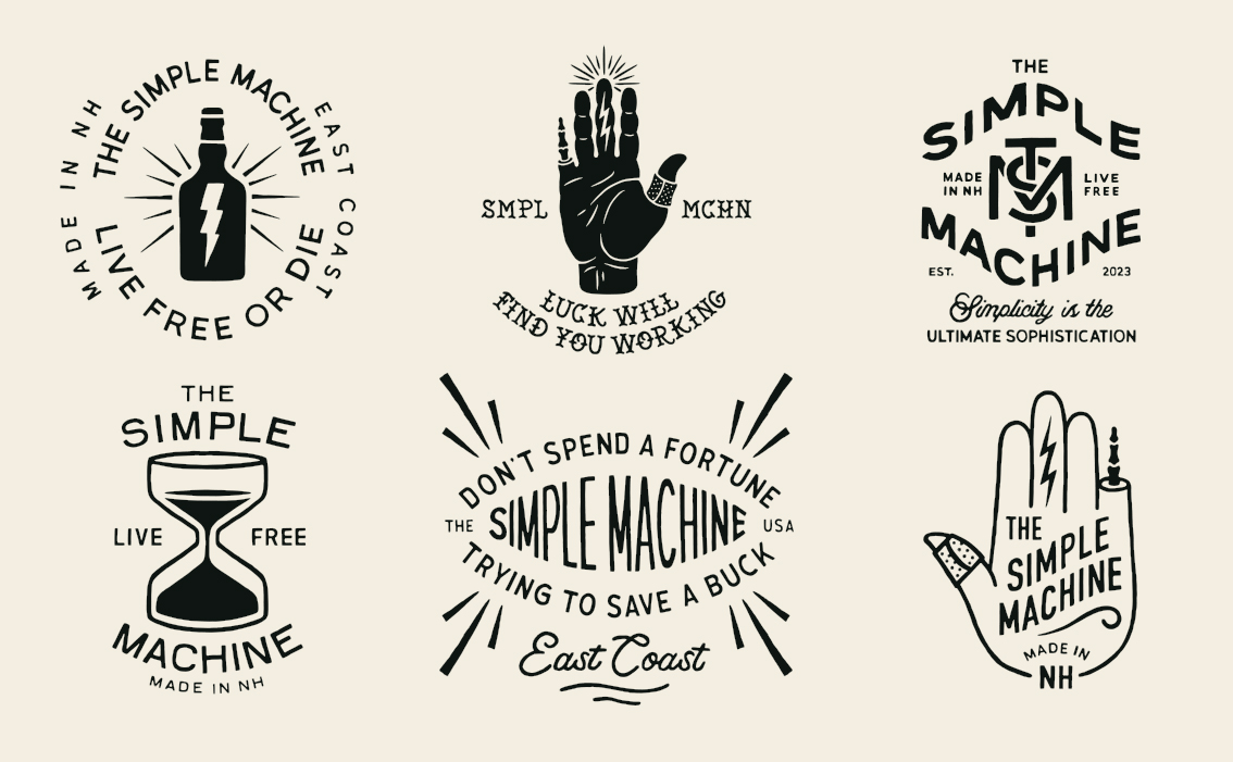Bespoke artisanal hand-crafted typography and visual identity for Simple Machine Canada