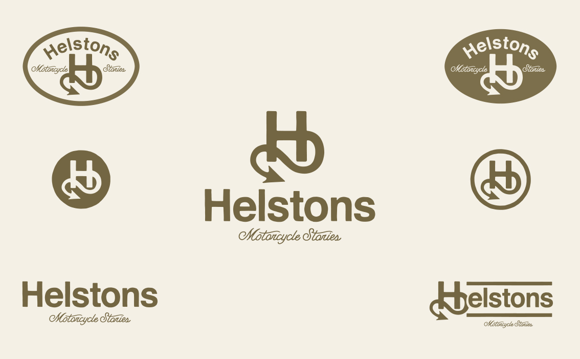 Premium leather-culture branding and custom hand-drawn logo design for Helstons Paris France