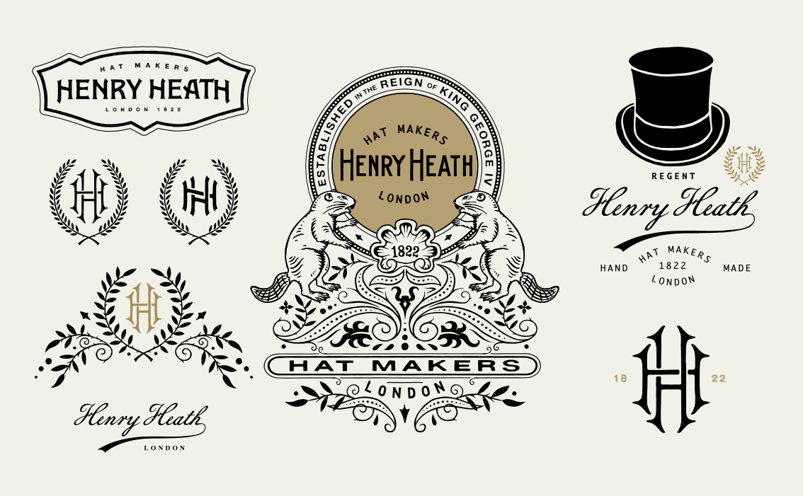 Custom artisanal typography and hand-drawn screen-print design for Henry Heat London UK