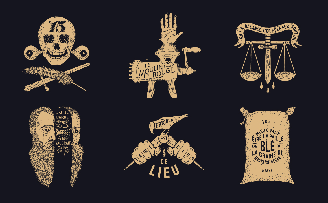 Moulin Rouge Paris — artisanal poster design and hand-drawn visual identity by BMD Design