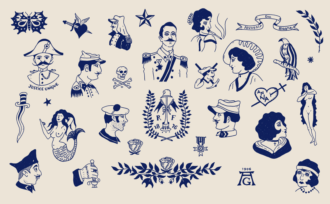 Musée des Arts Décoratifs Bordeaux — classic tattoo-inspired branding and heritage flash art by BMD Design