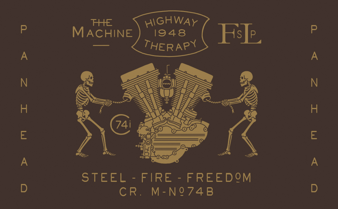 Iconic hand-drawn typography and vintage artisanal branding for Harley Davidson USA