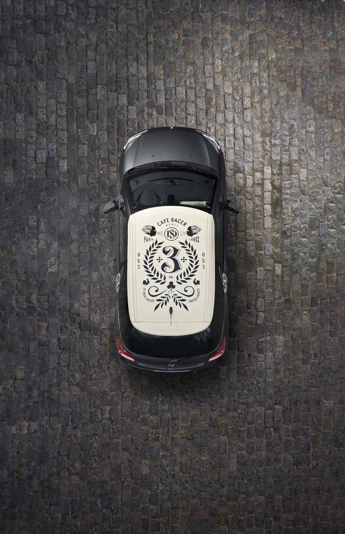 DS3 Café Racer limited edition — Automotive graphic design by Bruno Michaud, BMD Design Bordeaux.