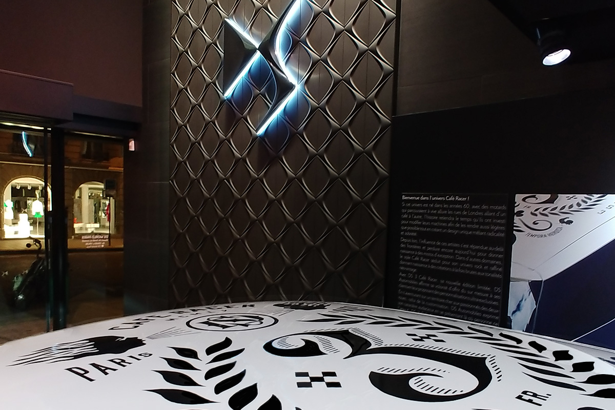 DS World Paris exhibition — neo-vintage artisanal branding by BMD Design.