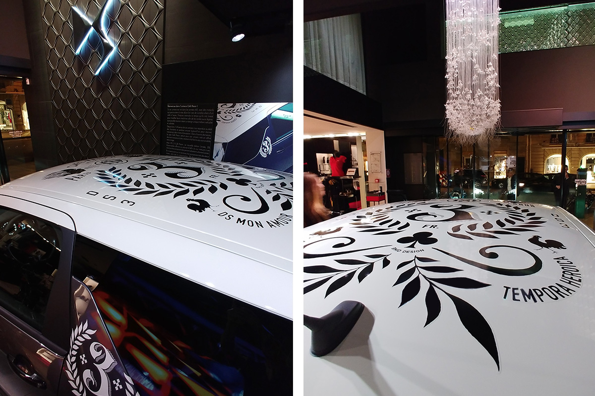 DS World Paris exhibition 05 — handcrafted illustration and lettering by BMD Design.