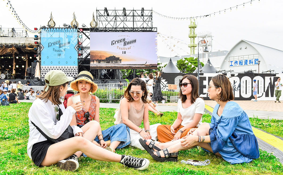 Greenroom Festival 2018 logotype V7 — surf culture typographic identity by BMD Design.