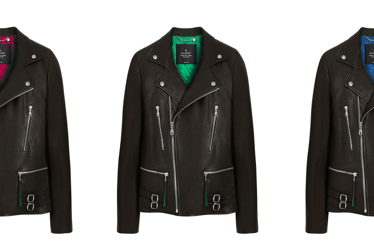 Custom artwork for Mulberry chain-leather bags — vintage biker energy meets London elegance, by BMD Design (Bruno Michaud).