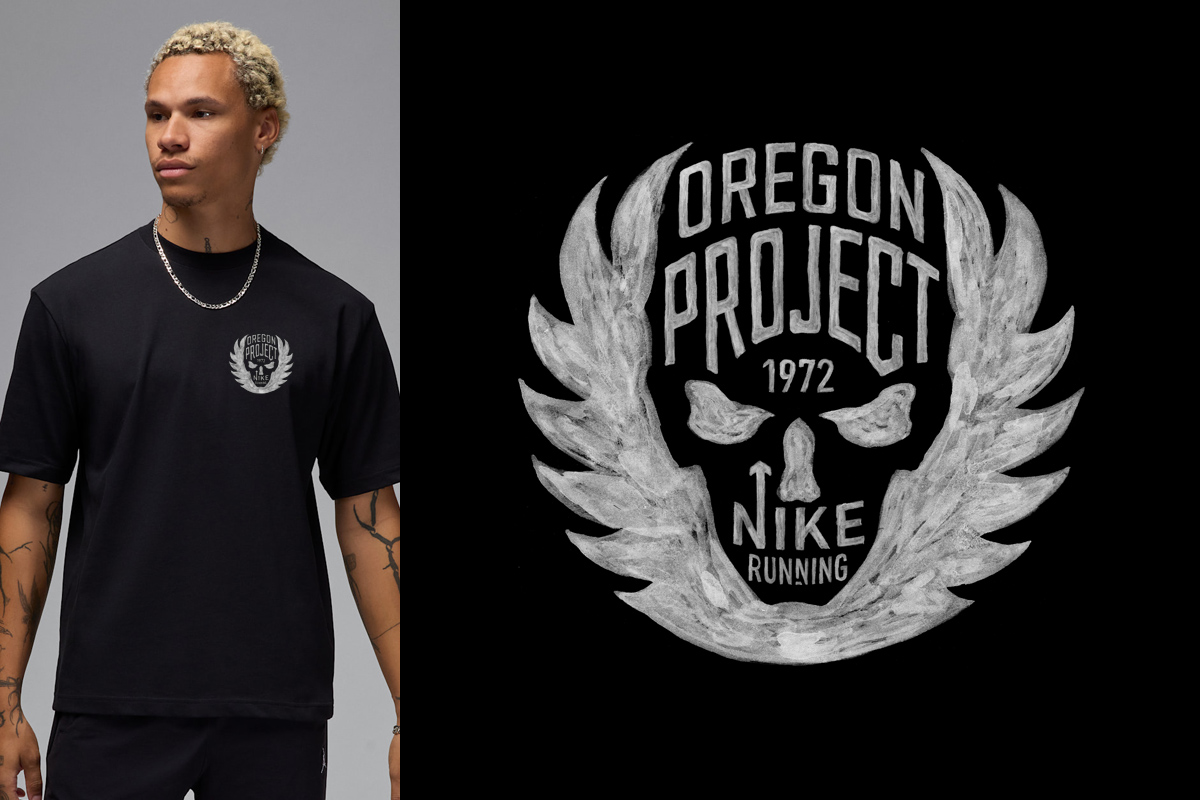 Nike Oregon Project running print design by BMD Design — bold hand-drawn typography for elite performance running apparel