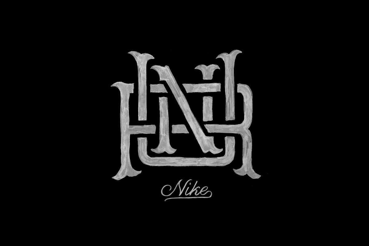 Nike hand-painted run artwork by BMD Design — expressive artisanal illustration for running apparel, sporting energy through brushwork