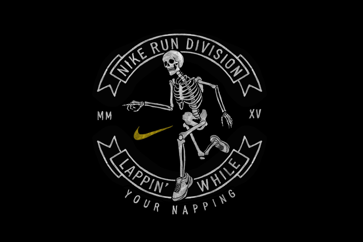 Nike skull graphic tee design by BMD Design — bold hand-drawn illustration for Nike Graphic Studio, edgy sportswear artwork