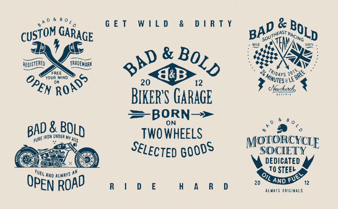 BMD Design, graphiste bordeaux, création logo pour Bad & Bold Allemagne, Typographie décorative