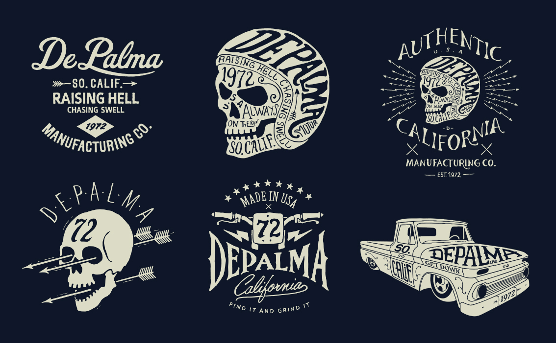 BMD Design, graphiste bordeaux, création logo pour Depalma workwear, Direction artistique