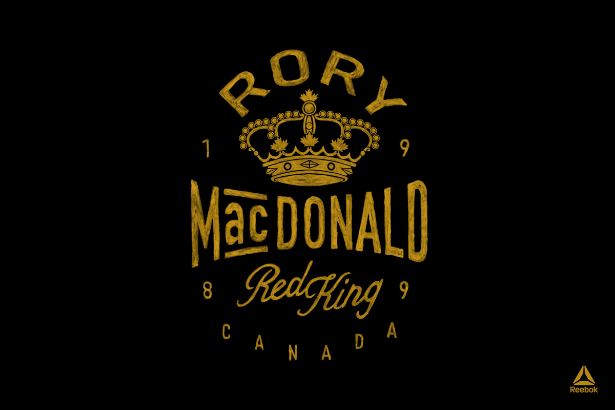 Reebok UFC Rory MacDonald apparel design — hand-painted brush illustration by BMD Design for Reebok UFC limited edition collection, artisanal MMA graphic